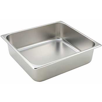 Winco Straight-sided Steam Pan, 2/3 Size, 4&quot;, 25 Ga S/S