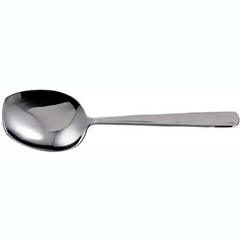 Winco Stainless Steel Serving Spoons, Flat Edge