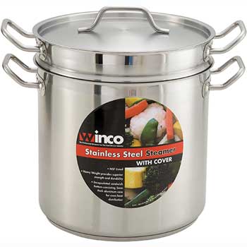 Winco&#174; 16 Quart Stainless Steel Steamer/Pasta Cooker