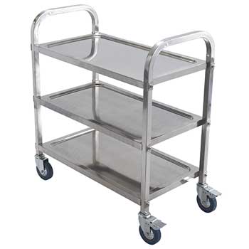 Winco Stainless Steel Utility Trolley, 3 Tiers