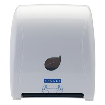 Winco Pur-Clean Auto-Cut Roll Towel Dispenser, 9&quot; Sheets, White