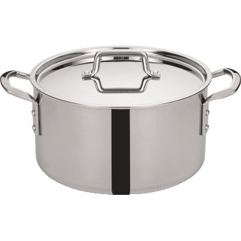 Winco Tri-Gen™ Tri-Ply Stainless Steel Stock Pot with Cover, 12 qt.