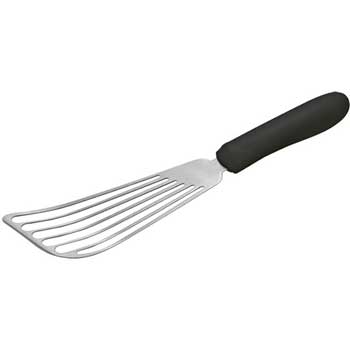 Winco Fish Spatula with Black Handle, 6 3/4&quot; x 3 1/4&quot; Blade