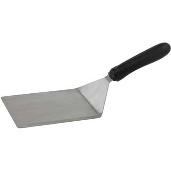 Winco Extra Heavy-duty Turner w/Offset &amp; Cutting Edge, Black PP Hdl, 5&quot; x 6&quot; Blade