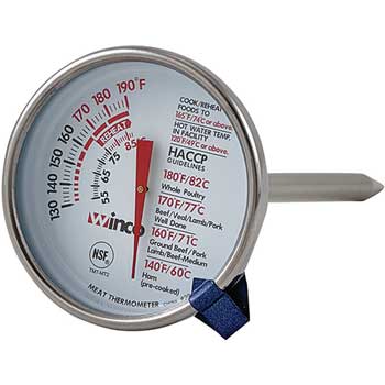 Winco Meat Thermometer, 2&quot; Dial Face, 5&quot; Probe Length