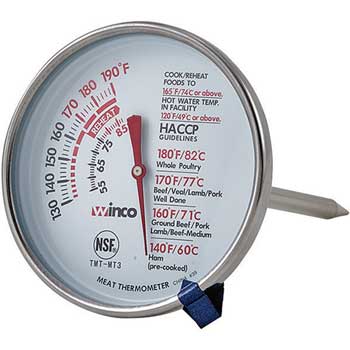 Winco Meat Thermometer, 3&quot; Dial Face, 5&quot; Probe Length