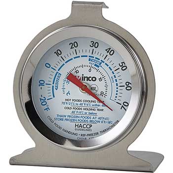 Winco Freezer/Refrigerator Thermometer, 2&quot; Dial Face, -20&#176;F to 70&#176;F Range