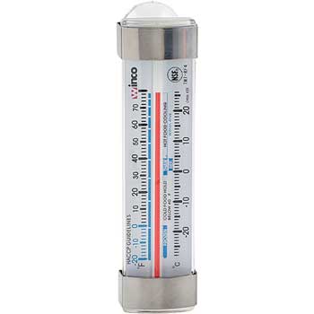 Winco Freezer/Refrigerator Thermometer, -20&#176;F to 80&#176;F Range, 2&quot; Dial Face, Suction Cup