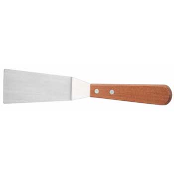 Winco Grill Spatula w/Offset, Wooden Hdl, 4-1/4&quot; x 2-1/8&quot; Blade
