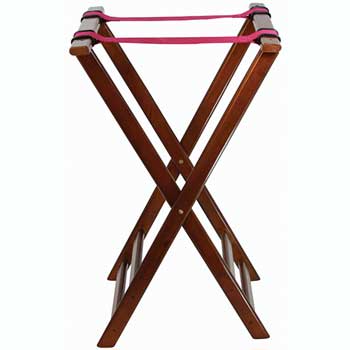 Winco Folding Tray Stand, 32&quot;H, Walnut