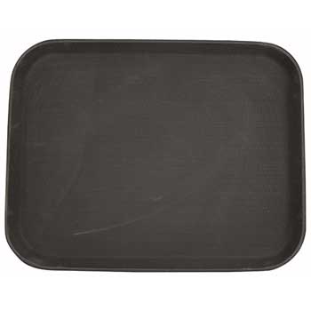 Winco 14&quot; x 18&quot; Easy Hold Rubber Lined Tray, Brown, Rectangular