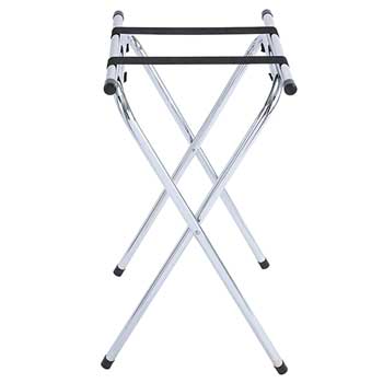 Winco Folding Tray Stand, 31&quot;H, Chrome