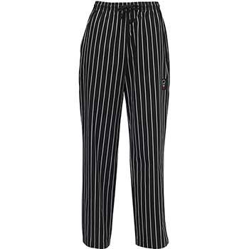 Winco Woven Chalkstripe Chef Pants, Small