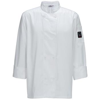 Winco Signature Chef Men&#39;s Double Breasted Chef Jacket, Thermometer/Pen Pocket, Extra-Large, White