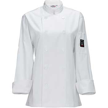 Winco Women&#39;s Tapered Fit Chef Jacket, White, Large