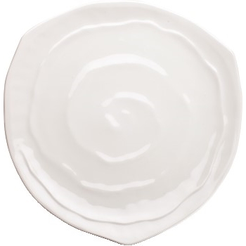 Winco 10 5/8&quot; Melamine Triangular Plate, White, 12/CS
