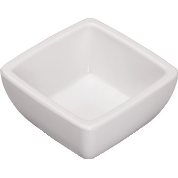 Winco 2 1/2&quot; Melamine Square Mini Bowl, White, 48/CS