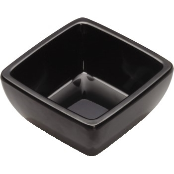Winco 2 1/2&quot; Melamine Square Mini Bowl, Black, 48/CS