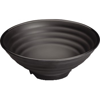 Winco 10&quot; Melamine Bowl, Black, 24/CS