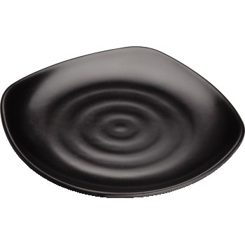 Winco Square Plate, 9.75&quot; L x  9.75&quot; W, Melamine, Black, 24/Case