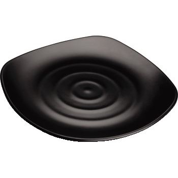 Winco Square Plate, 13.75&quot; L x 13.75&quot; W, Melamine, Black, 12/Case