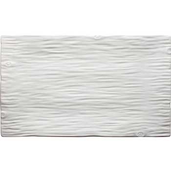 Winco Dalmata™ Creamy White Rectangular Porcelain Platter, 14&quot; x 8 1/8&quot;, 12/CS