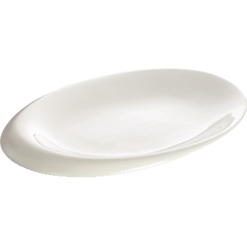 Winco Ocea™ Creamy White Porcelain oval Bowl, 12&quot; x 9 1/8&quot;, 12/CS