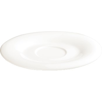 Winco Ocea™ Creamy White Porcelain Oval Saucer, 6 1/4&quot; x 5 1/2&quot;, 36/CS