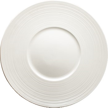 Winco 12 1/8&quot; Zendo Porcelain Round Plate, Bright White, 12/CS