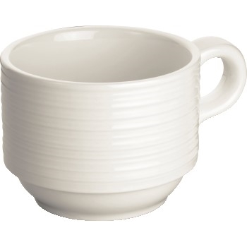 Winco&#174; 3 1/4&quot; Zendo Porcelain Coffee Cup, Bright White, 36/CS