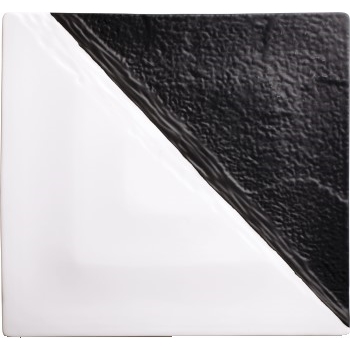 Winco 13&quot; x 13&quot; Visca Porcelain Square Platter, Black &amp; White, 6/PK