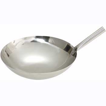 Winco 16&quot; S/S Wok, Nailed Joint