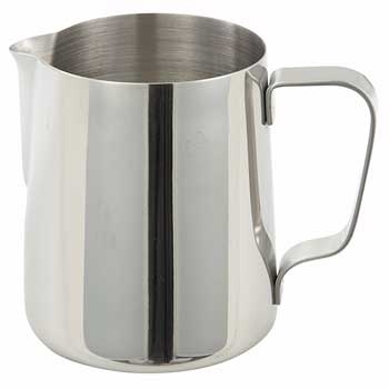 Winco Frothing Pitcher, 20 oz, Stainless Steel, Silver