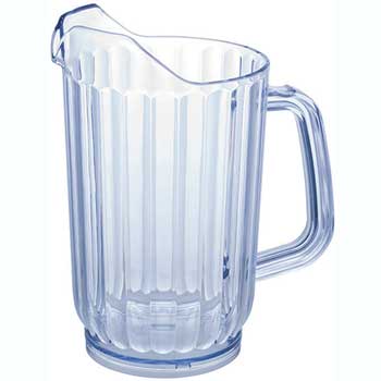 Winco 32 oz. Clear Plastic Water Pitchers, 4/PK