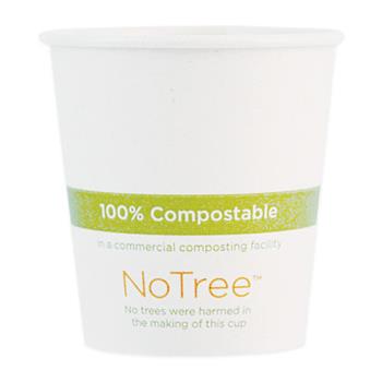 World Centric NoTree Hot Cups, 10 oz, Paper, Natural, 1000/Carton
