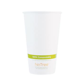 World Centric NoTree Hot Cups, 16 oz, Paper, Natural, 1000/Carton