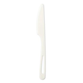 World Centric TPLA Compostable Cutlery, Knife, 6.7&quot;, White, 1,000/CT