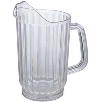 Winco Water Pitcher, 48 oz, Plastic, Clear