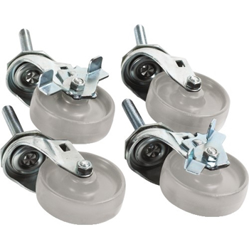 W.B. Mason Co. Caster Set for Roll Storage System, Gray, 4/Each