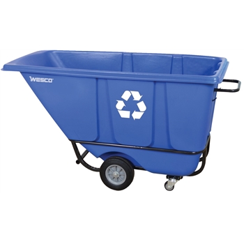 Wesco Tilt-Truck, Recycle, 1/2 Cubic Yard, 850 lb. Capacity, Blue