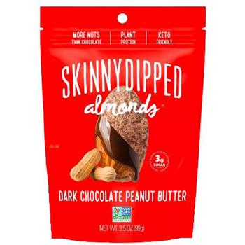 SkinnyDipped Almonds, Dark Chocolate Peanut Butter, 3.5 oz, 10 Bags/Case