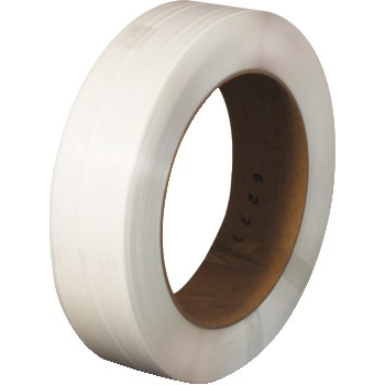 W.B. Mason Co. Polypropylene Strapping, Hand Grade, Embossed, 16 in x 6 in Core, 1/2 in x .018 in x 9,000 ft, White