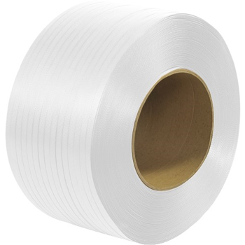 W.B. Mason Co. Polypropylene Strapping, Machine Grade, Embossed, 8 in x 8 in Core, 1/2 in x .024 in x 7,200 ft, White