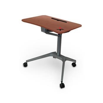X-Chair X-Table Mobile Height Adjustable Table, Cherry/Silver