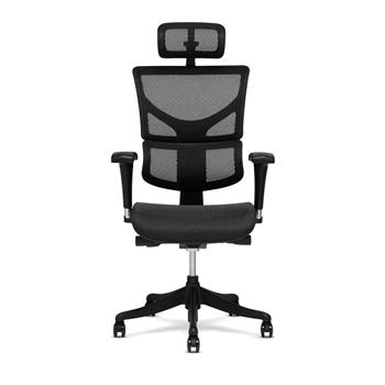 X-Chair X1 HMT Heating and Massage Task Chair with Headrest, Black