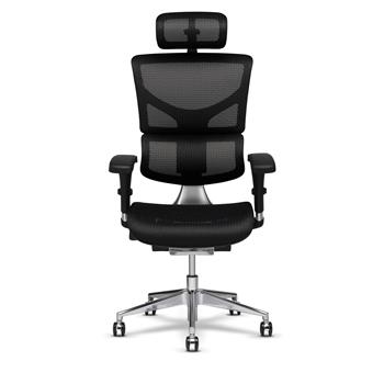 X-Chair X2 Mesh Management Chair with Headrest, Wide Seat, Black