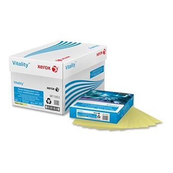 Xerox Vitality Multi-Purpose Pastel Colored Paper, 20 lb, 8.5&quot; x 11&quot;, Yellow, 500 Sheets/Ream, 10 Reams/Carton