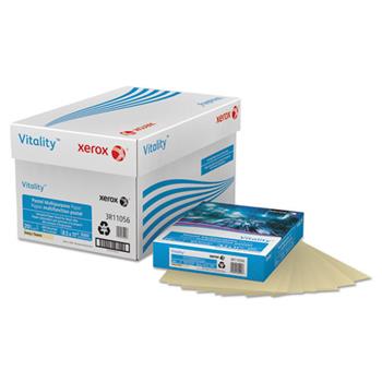 Xerox Vitality Pastel Multi-Purpose Colored Paper, 20 lb, 8.5&quot; x 11&quot;, Ivory, 500 Sheets/Ream