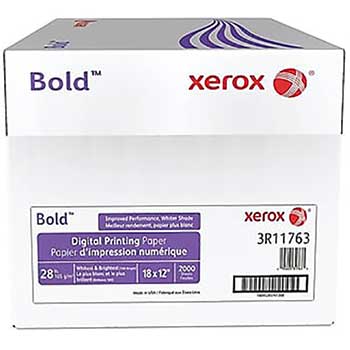 Xerox Digital Printing Paper, 100 Bright, 28 lb, 12&quot; x 18&quot;, White, 500 Sheets/Ream, 4 Reams/Carton