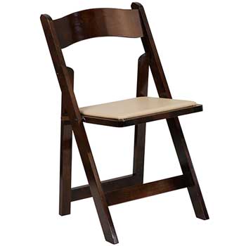 Flash Furniture HERCULES Series Fruitwood Wood Folding Chair with Vinyl Padded Seat